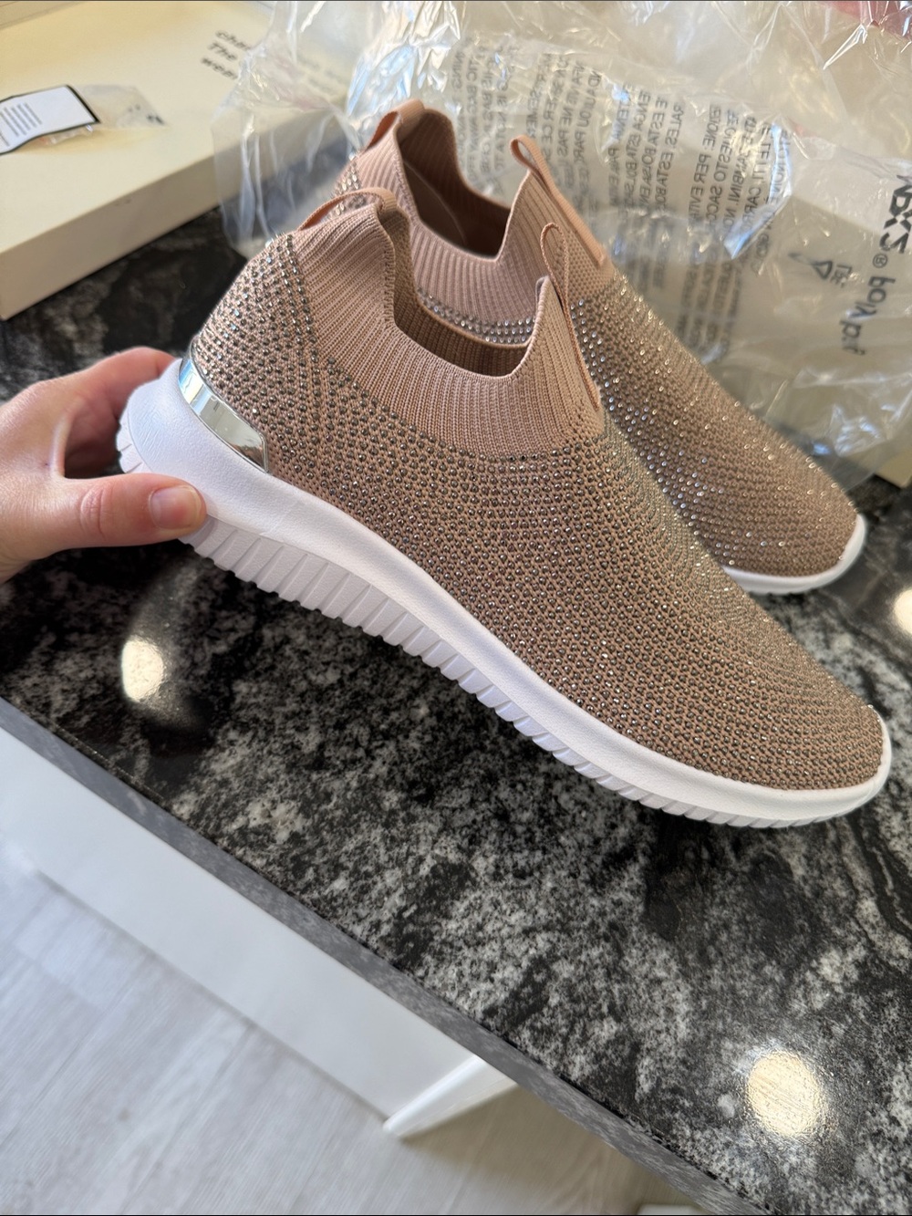 Anne Klein Blush Sparkle Slip on